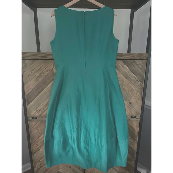 COS Green Sleeveless Cotton Silk Cocoon Dress Sz 12 - Picture 4 of 7